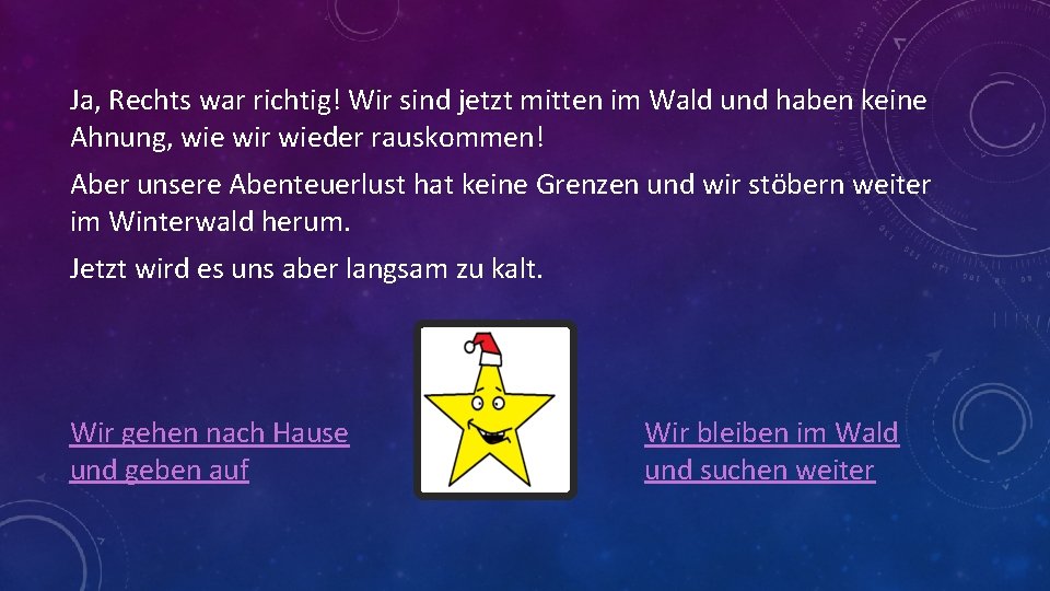 Ja, Rechts war richtig! Wir sind jetzt mitten im Wald und haben keine Ahnung,