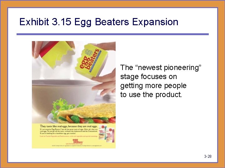 Exhibit 3. 15 Egg Beaters Expansion The “newest pioneering” stage focuses on getting more