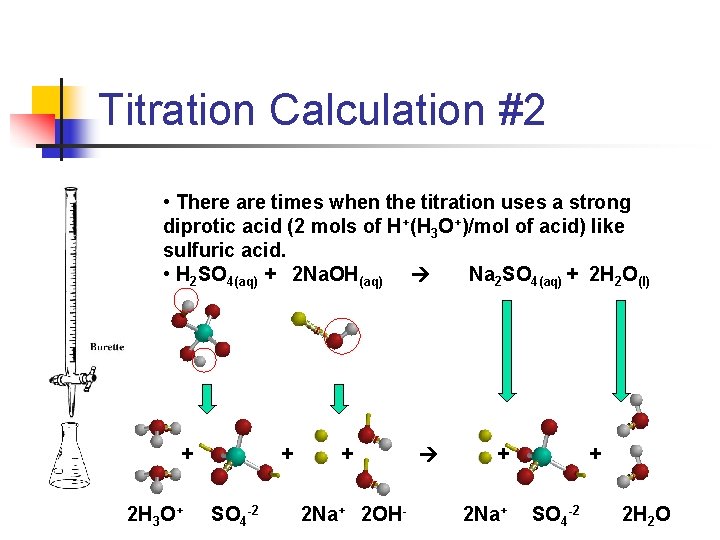 Titration Calculation #2 • There are times when the titration uses a strong diprotic