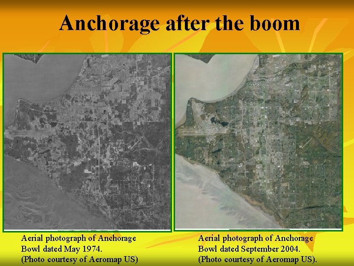 Anchorage after the boom Aerial photograph of Anchorage Bowl dated May 1974. (Photo courtesy
