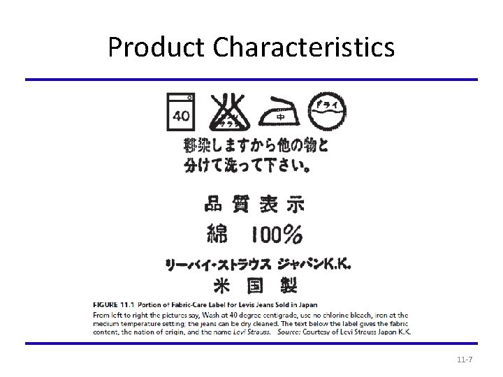 Product Characteristics 11 -7 