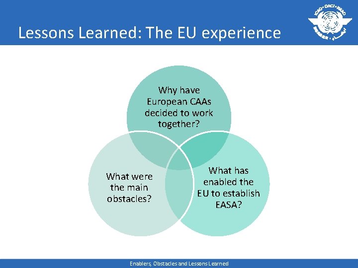 Lessons Learned: The EU experience Why have European CAAs decided to work together? What