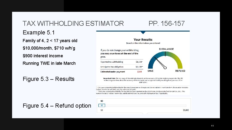 TAX WITHHOLDING ESTIMATOR PP. 156 -157 Example 5. 1 Family of 4, 2 <