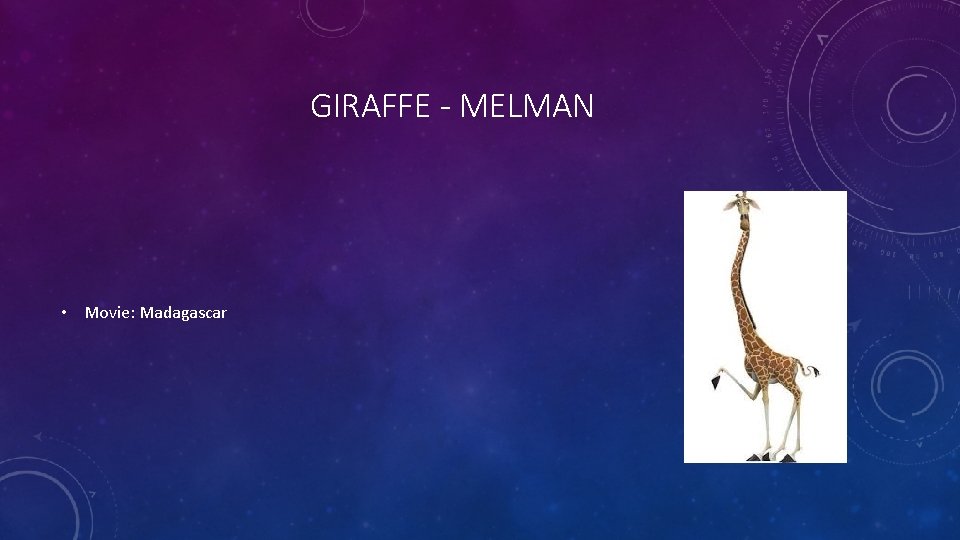 GIRAFFE - MELMAN • Movie: Madagascar 