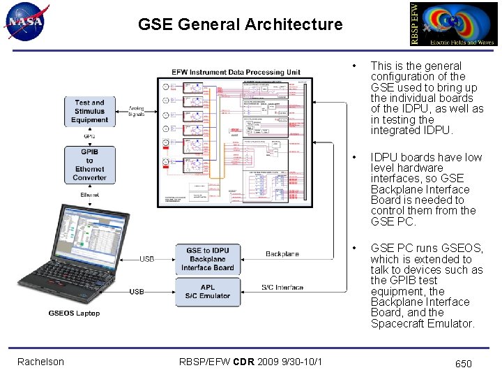 GSE General Architecture Rachelson RBSP/EFW CDR 2009 9/30 -10/1 • This is the general