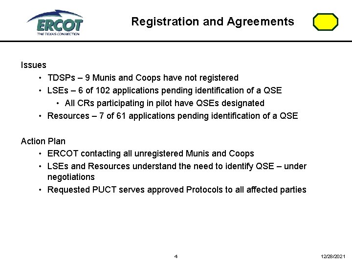 Registration and Agreements Issues • TDSPs – 9 Munis and Coops have not registered