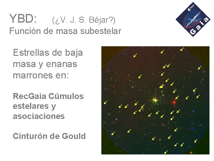 YBD: (¿V. J. S. Béjar? ) Función de masa subestelar Estrellas de baja masa
