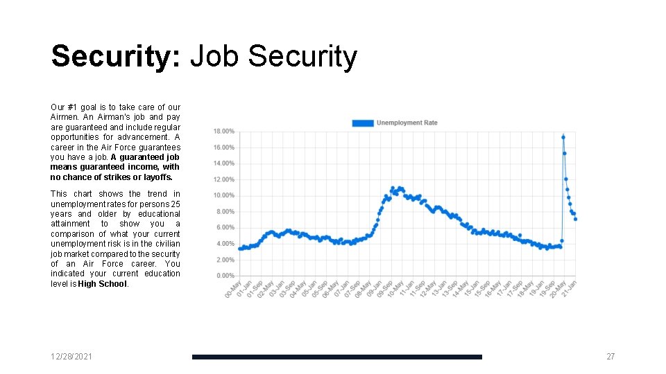 Security: Job Security Our #1 goal is to take care of our Airmen. An