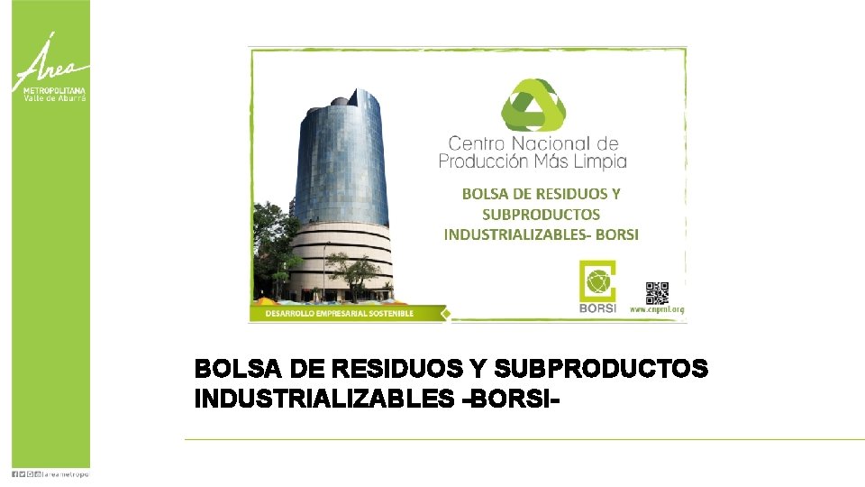 BOLSA DE RESIDUOS Y SUBPRODUCTOS INDUSTRIALIZABLES -BORSI- 