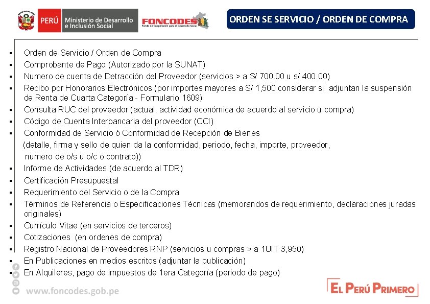 ORDEN SE SERVICIO / ORDEN DE COMPRA § § § § Orden de Servicio