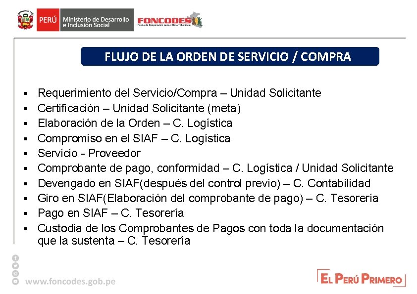 FLUJO DE LA ORDEN DE SERVICIO / COMPRA § § § § § Requerimiento