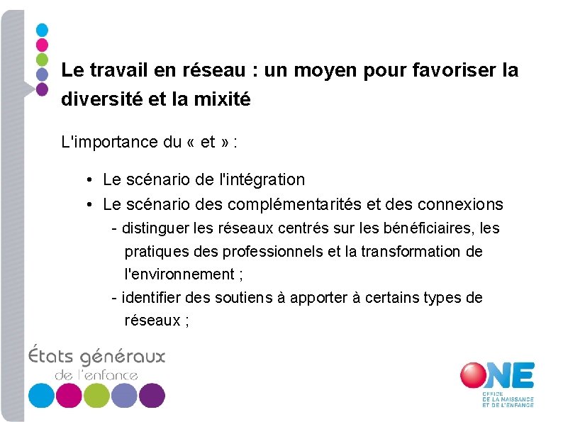 Le travail en réseau : un moyen pour favoriser la diversité et la mixité