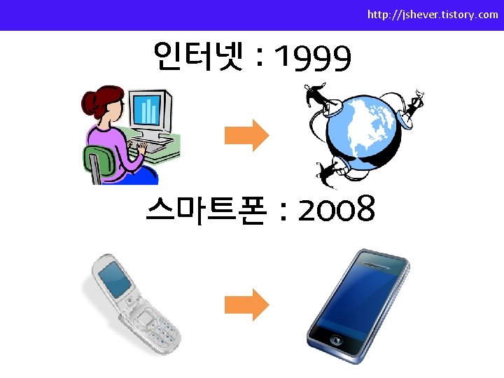 http: //jshever. tistory. com 인터넷 : 1999 스마트폰 : 2008 