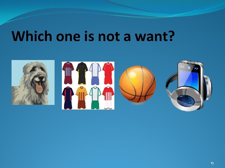 Which one is not a want? 15 
