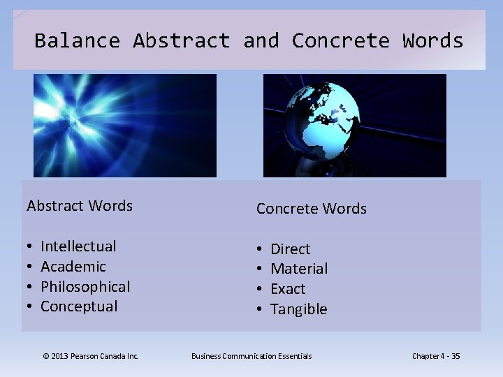 Balance Abstract and Concrete Words Abstract Words • • Intellectual Academic Philosophical Conceptual ©