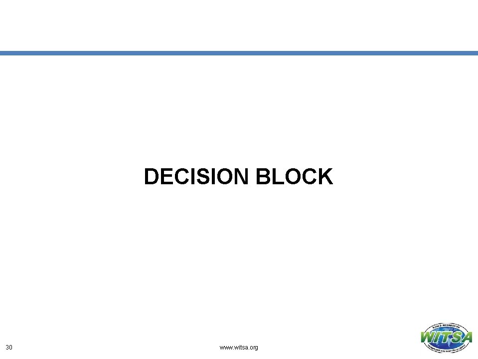 DECISION BLOCK 30 www. witsa. org 