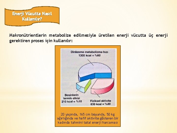 Enerji Vücutta Nasıl Kullanılır? Makronütrientlerin metabolize edilmesiyle üretilen enerji vücutta üç enerji gerektiren proses