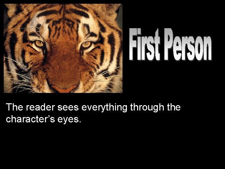 The reader sees everything through the character’s eyes. 