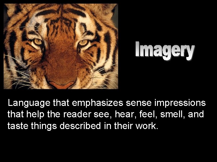 Language that emphasizes sense impressions that help the reader see, hear, feel, smell, and
