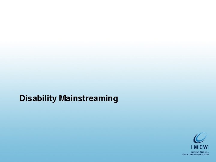 Disability Mainstreaming 