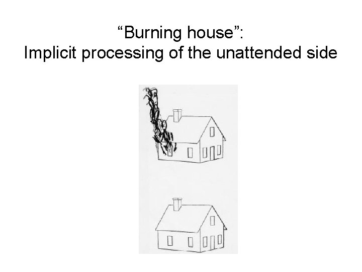 “Burning house”: Implicit processing of the unattended side 