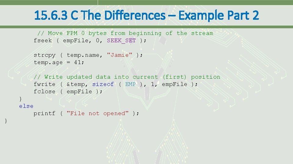 15. 6. 3 C The Differences – Example Part 2 // Move FPM 0