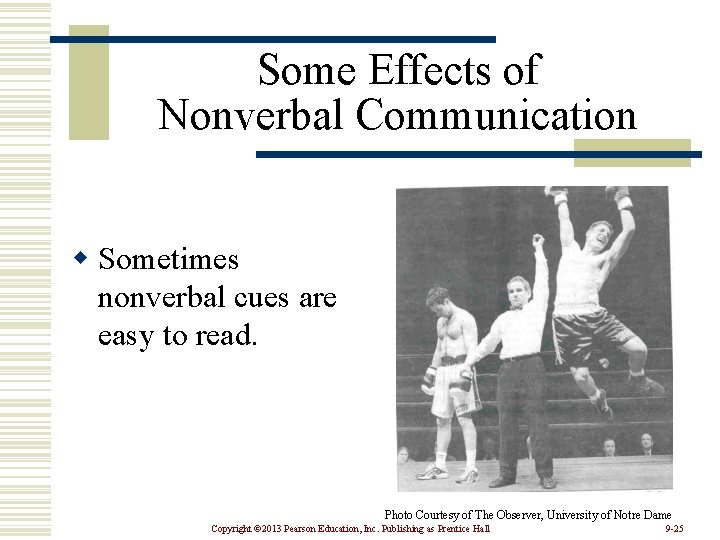 Some Effects of Nonverbal Communication w Sometimes nonverbal cues are easy to read. Photo