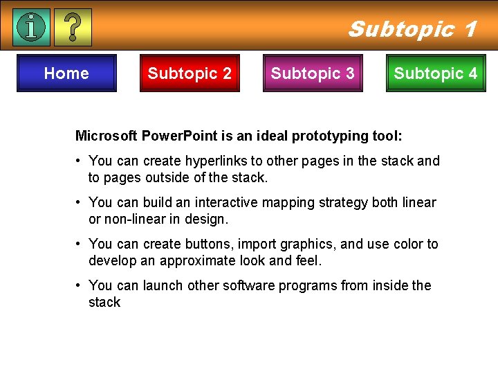 Subtopic 1 Home Subtopic 2 Subtopic 3 Subtopic 4 Microsoft Power. Point is an