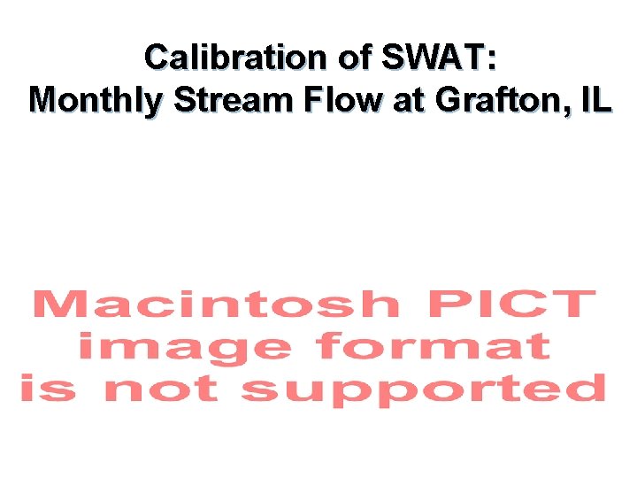 Calibration of SWAT: Monthly Stream Flow at Grafton, IL 