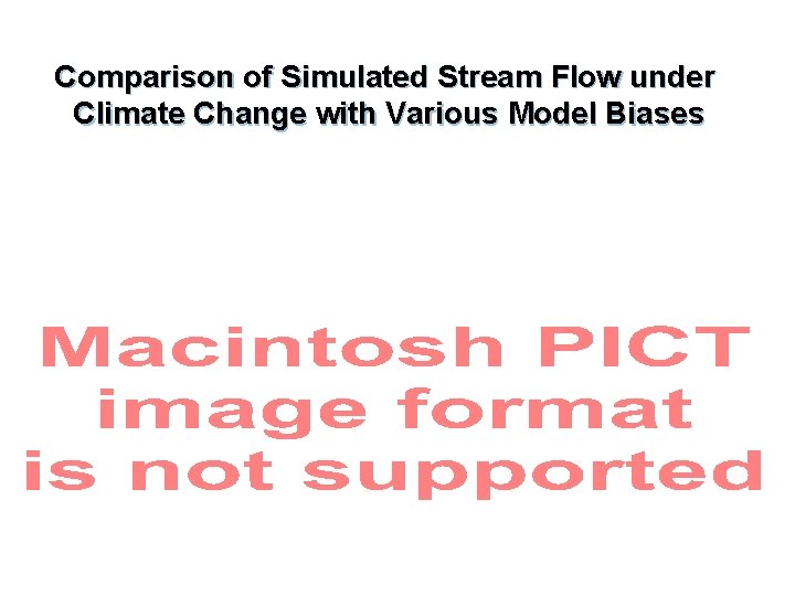 Comparison of Simulated Stream Flow under Climate Change with Various Model Biases 