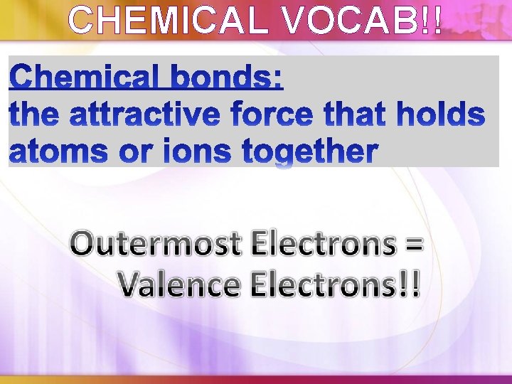 CHEMICAL VOCAB!! 