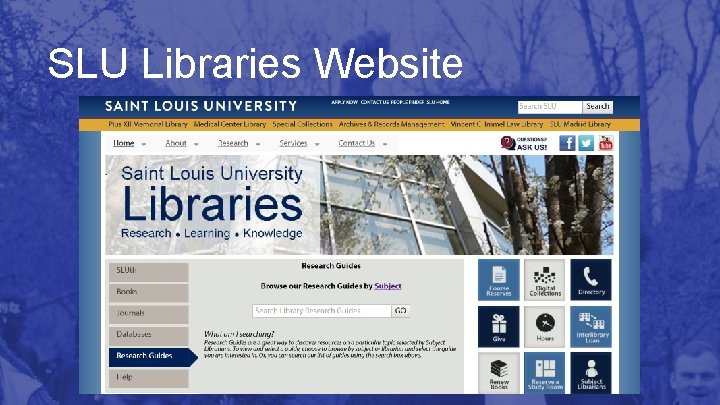SLU Libraries Website 