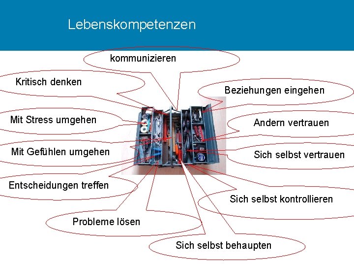 Lebenskompetenzen kommunizieren Kritisch denken Beziehungen eingehen Mit Stress umgehen Andern vertrauen Mit Gefühlen umgehen