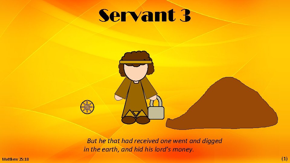 Servant 3 But he that had received one went and digged in the earth,
