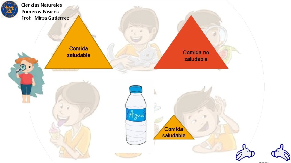 Ciencias Naturales Primeros Básicos Prof. Mirza Gutiérrez Comida saludable Comida no saludable Comida saludable