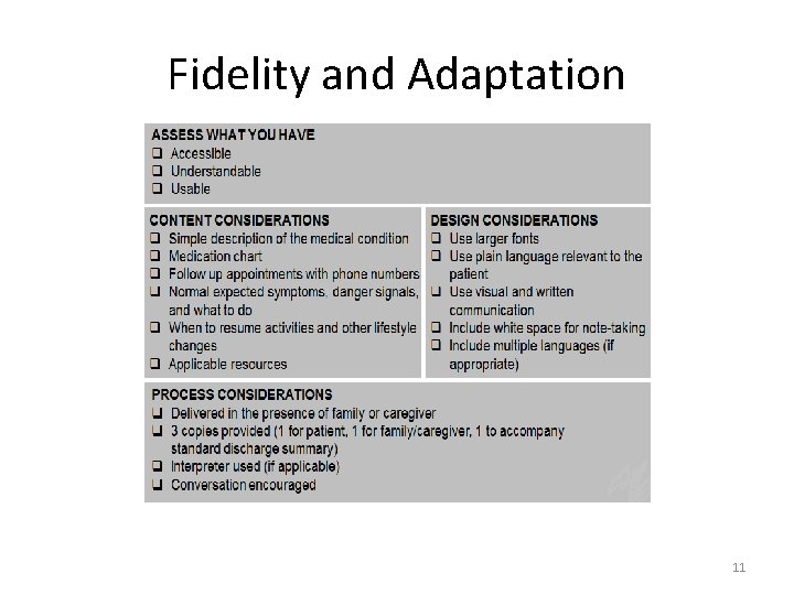 Fidelity and Adaptation 11 