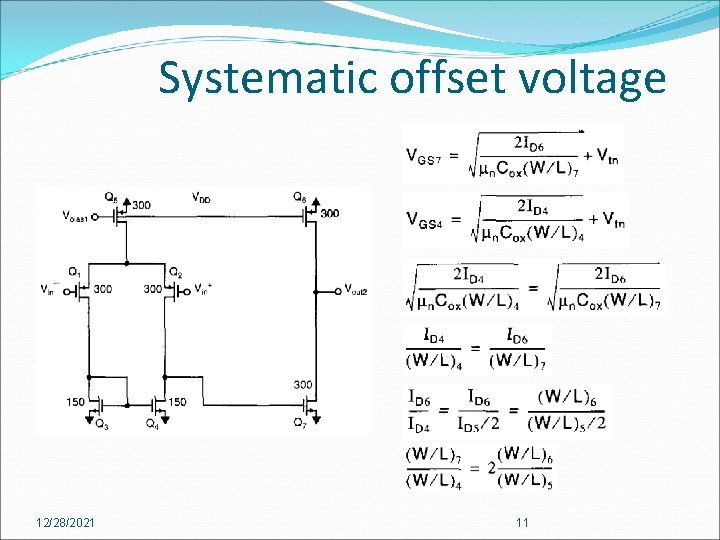Systematic offset voltage 12/28/2021 11 