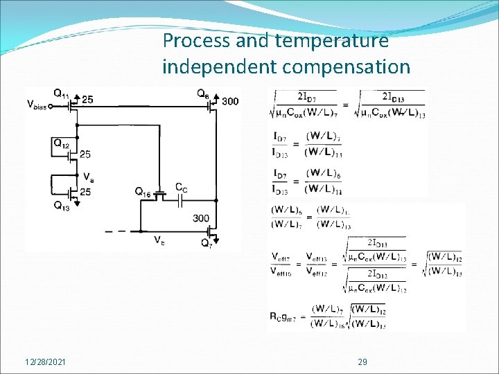 Process and temperature independent compensation 12/28/2021 29 