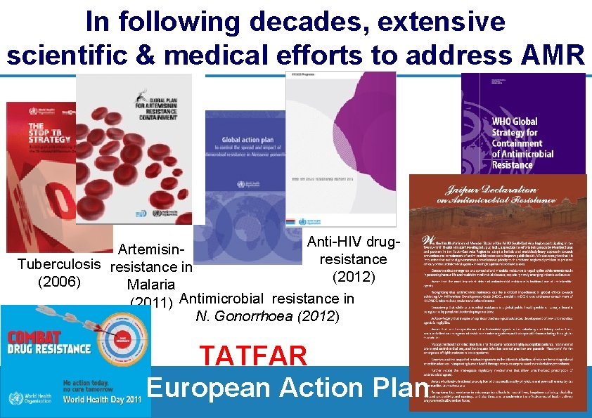 In following decades, extensive scientific & medical efforts to address AMR Anti-HIV drug. Artemisinresistance