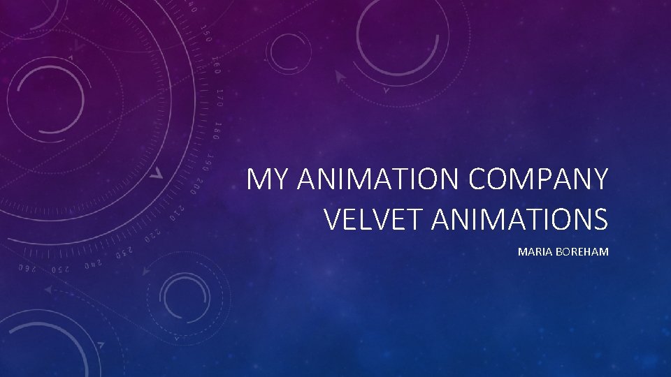 MY ANIMATION COMPANY VELVET ANIMATIONS MARIA BOREHAM 