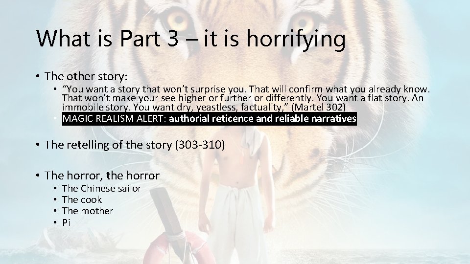 What is Part 3 – it is horrifying • The other story: • “You