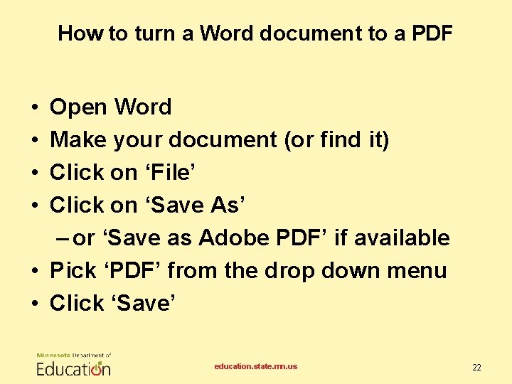 How to turn a Word document to a PDF • • Open Word Make