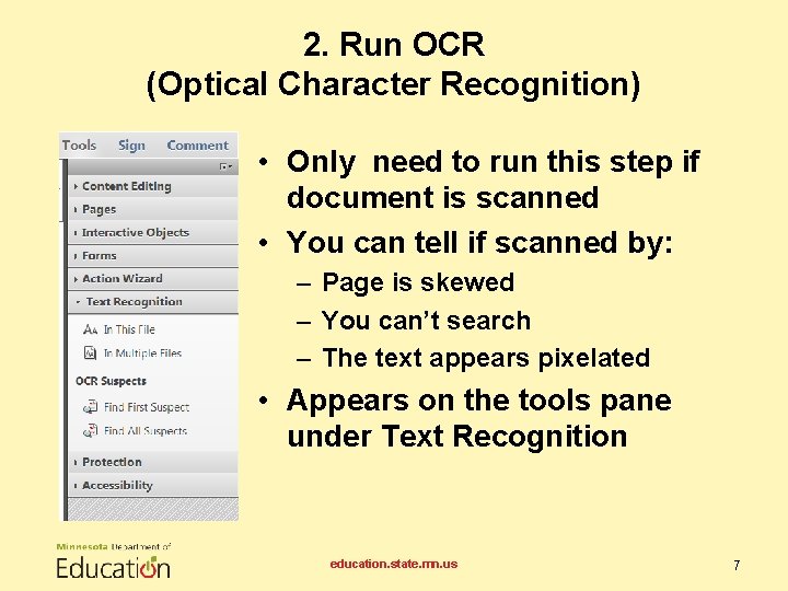 2. Run OCR (Optical Character Recognition) • Only need to run this step if