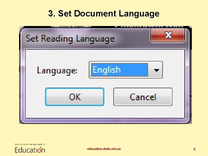 3. Set Document Language education. state. mn. us 8 