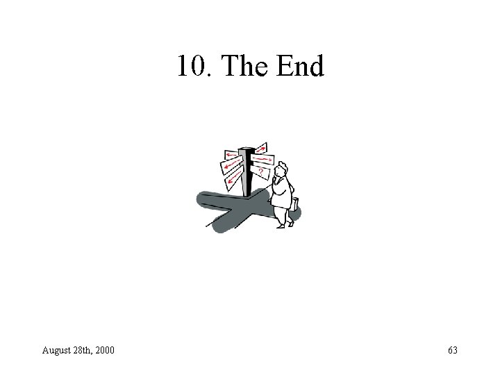 10. The End August 28 th, 2000 63 