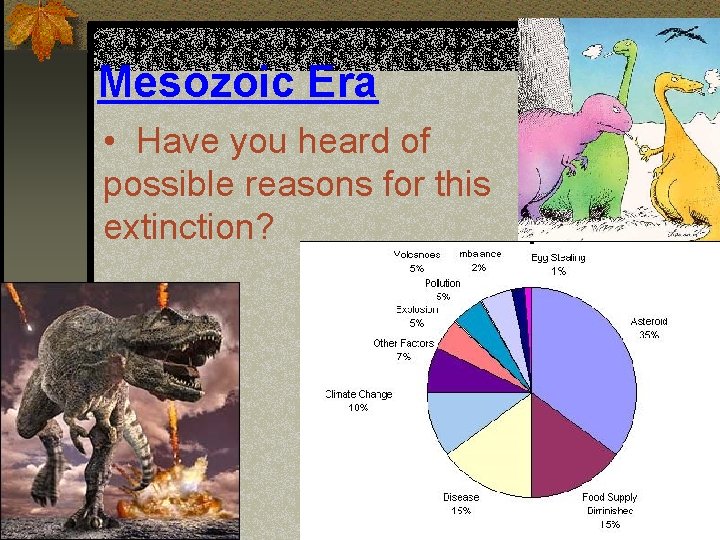 Mesozoic Era • Have you heard of possible reasons for this extinction? 