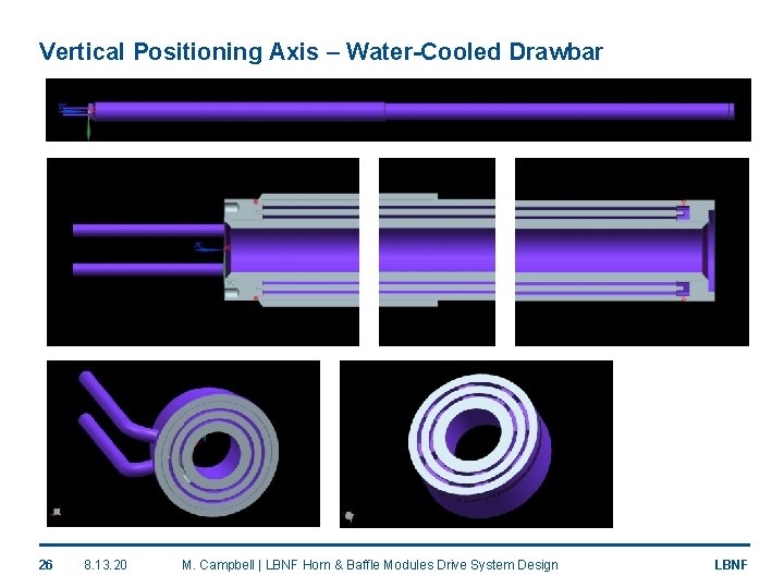 Vertical Positioning Axis – Water-Cooled Drawbar 26 8. 13. 20 M. Campbell | LBNF