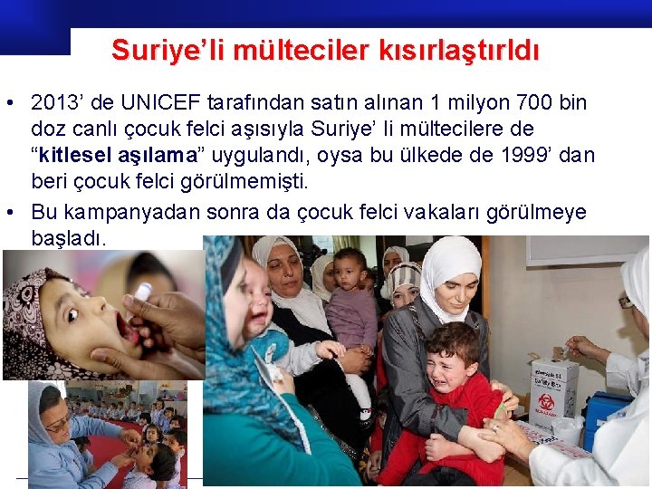 Suriye’li mülteciler kısırlaştırldı • 2013’ de UNICEF tarafından satın alınan 1 milyon 700 bin