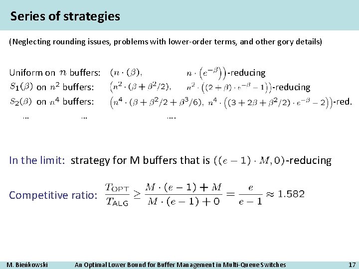 Series of strategies (Neglecting rounding issues, problems with lower-order terms, and other gory details)