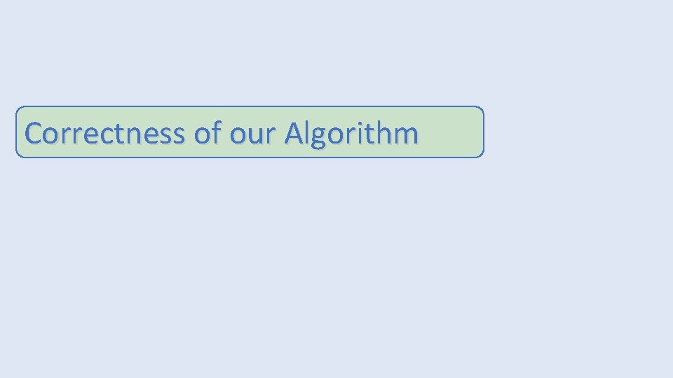 Correctness of our Algorithm 